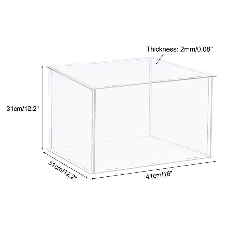 Clear Acrylic Display Box Case Countertop Organizer Stand Assemble Dustproof Showcase for Figures Toys Collectibles Crafts