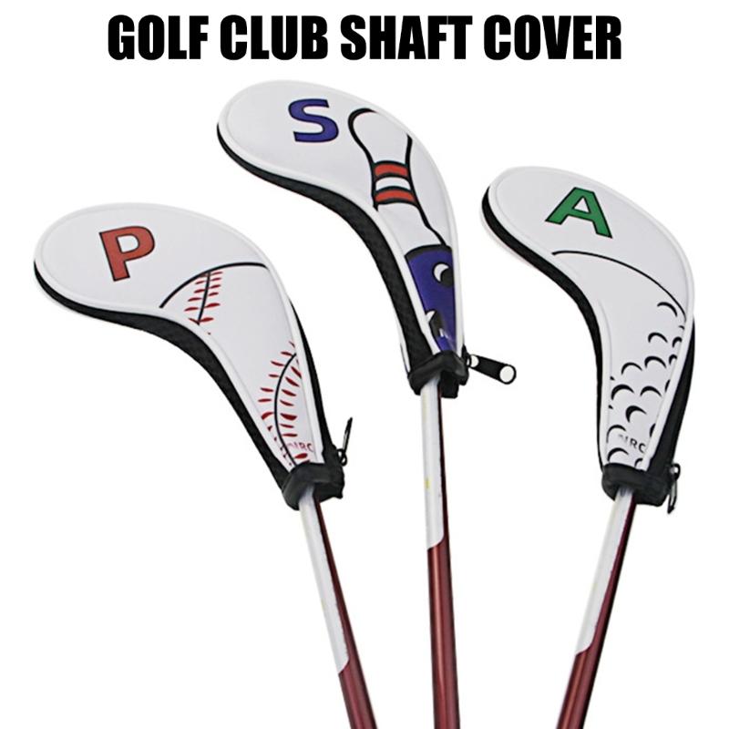 9pcs Golf Iron Club Head Cover Protection Sleeve with Zipper Golf Rod Head Cases Waterproof PU Golf Club Head Cover