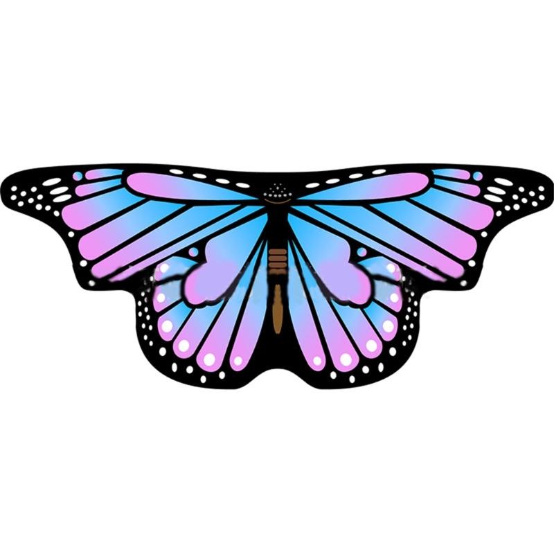 Boys Girls Shawl Butterfly Wing Dancing Party Photo Fairy Cosplay Accessory Christmas Halloween Dress up Cape Coverups
