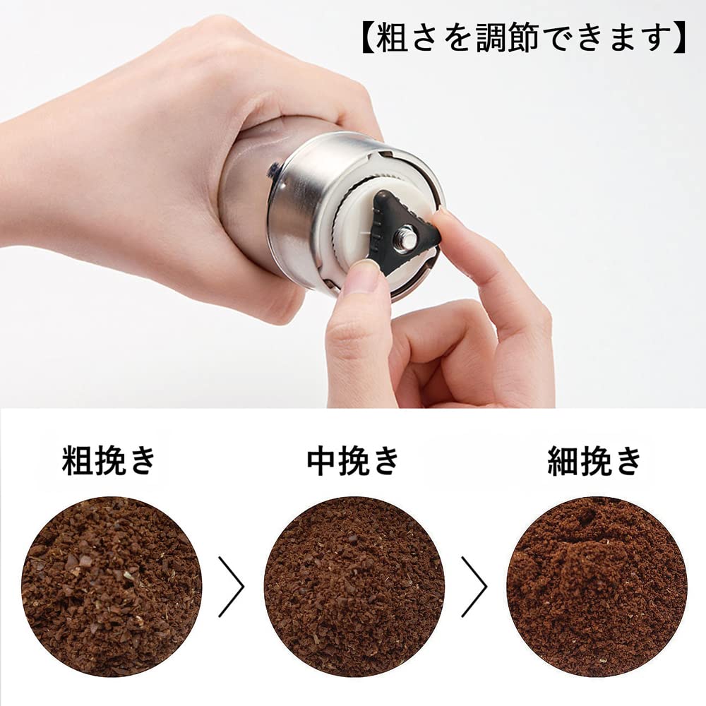 KOGU Coffee Tools Powder Control Coffee Mill Manual in Stainless Steel Grinder Hand Grinder Ceramic Blade Adjustable Grind Size Fine Powder Removal