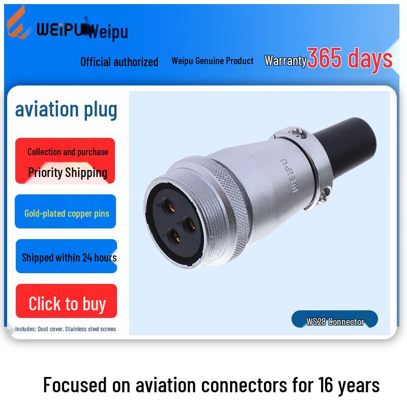 Weipu Aviation Connector Plug Socket WS28 Series (10/12/16/17/20/24/26 Pin)