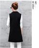Women's Slim Fit Double-Breasted Vest with Shoulder Pads - Mid-Length, Sleeveless, Red or Black, Korean Style, for Spring and Autumn