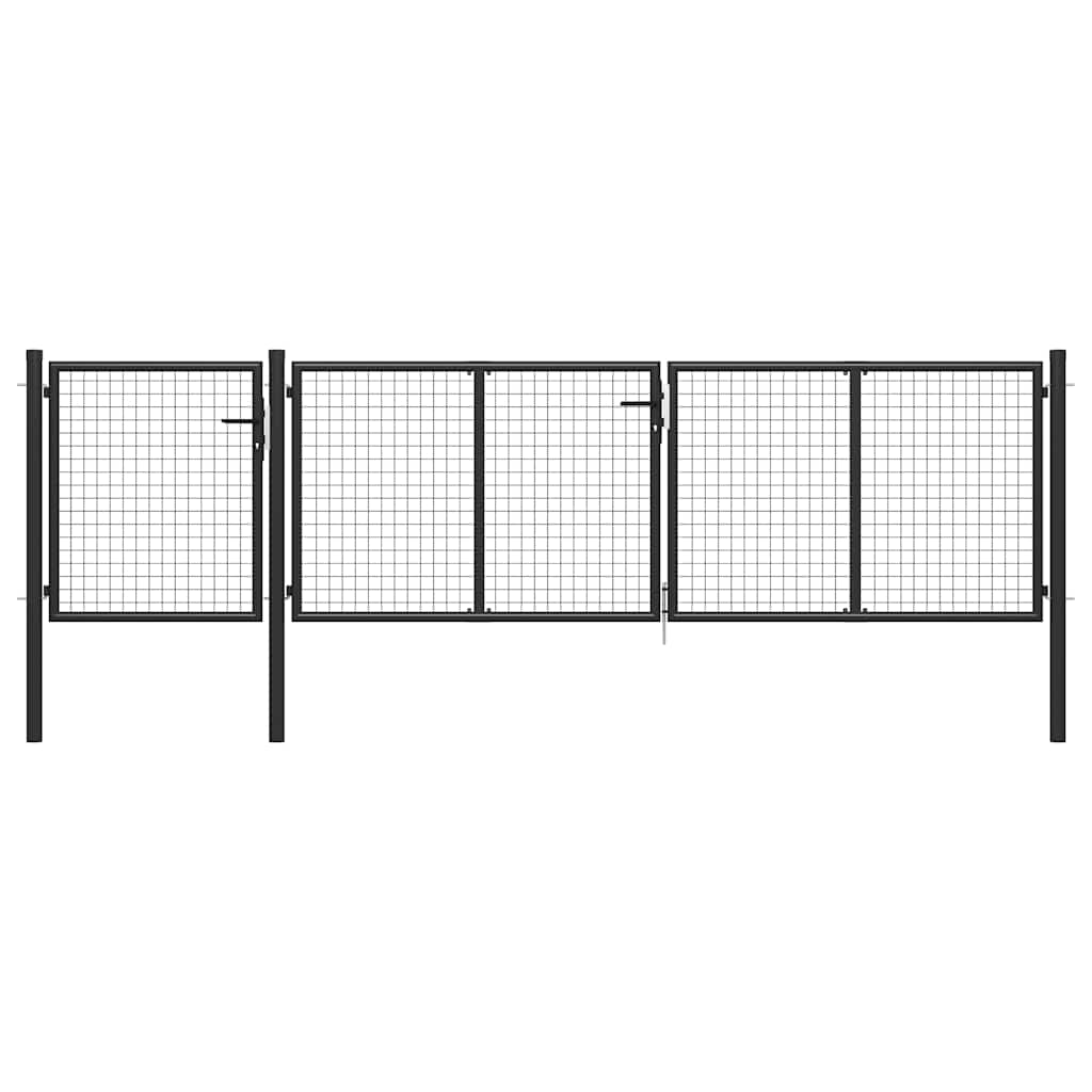 Steel Garden Gate 400 X 75 Cm Anthracite
