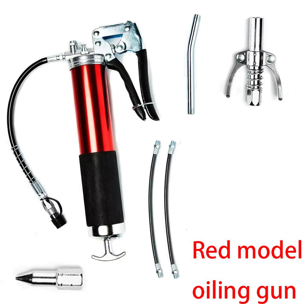 Manual Grip Grease Gun Aluminum Alloy Mini Grease Gun 400CC Handheld Grease Filling 6000-7000PSI with Flexible Hose