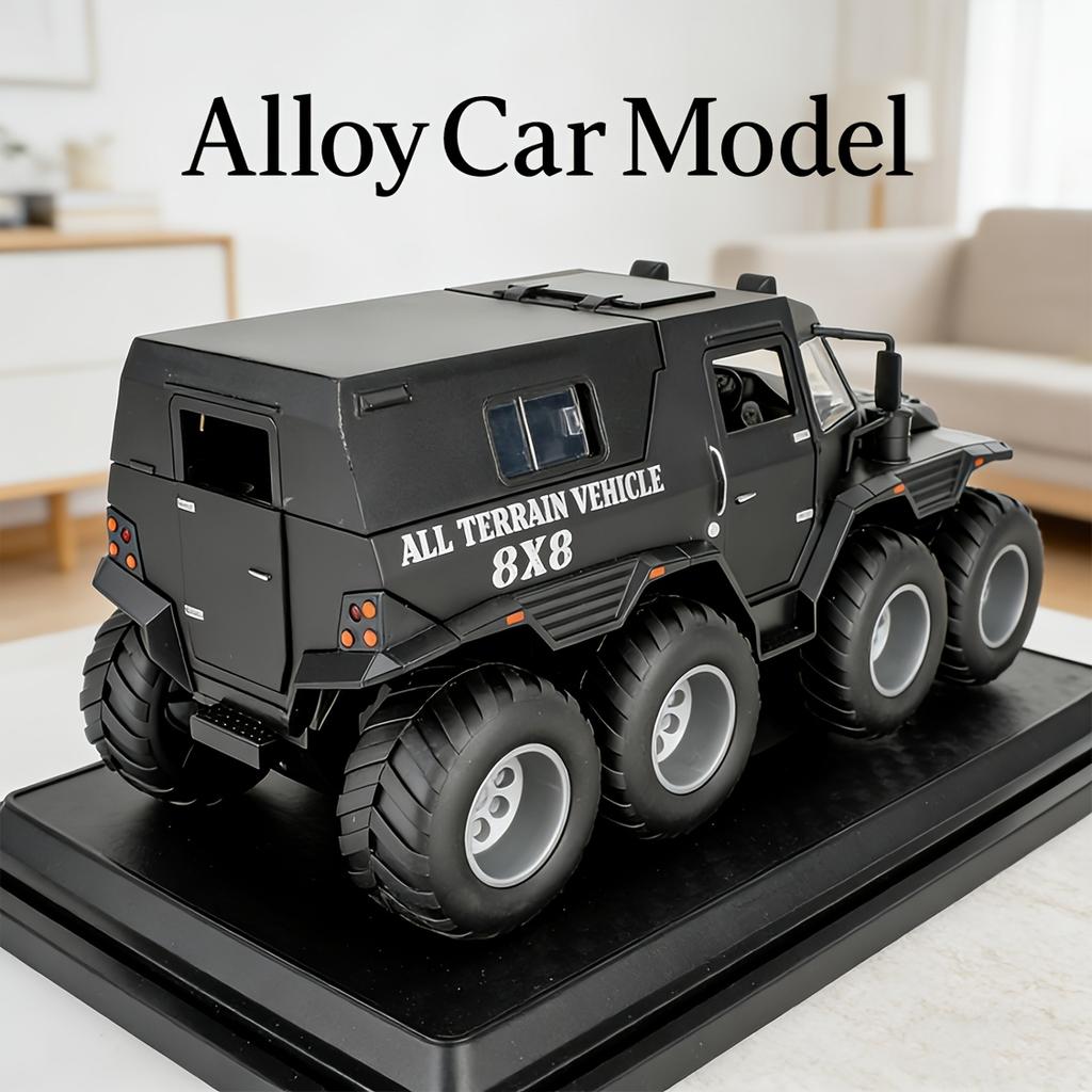 1:24 Legierte Automodelle Russischer Avtoros Shaman 8*8 Diecasts Geländewagen mit Licht und Sound Rückziehfunktion SUV für Jungen Geschenke