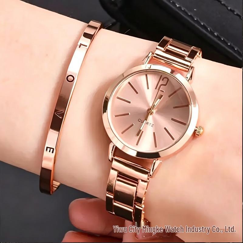Fashionable Trendy Women's Digital Roman Dial Steel Band Watch