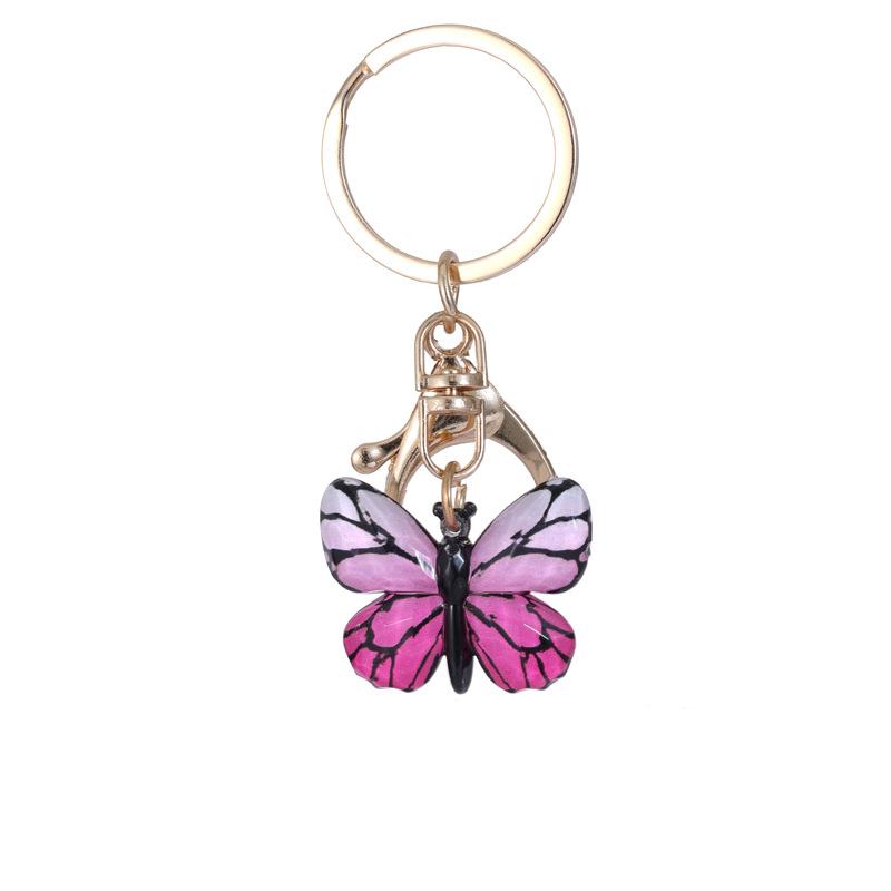 Gradient Color Butterfly Pendant Keychain Classic Retro Bag Pendant Practical Durable Backpack Hanging Accessory Fashion Gift For Best Friend