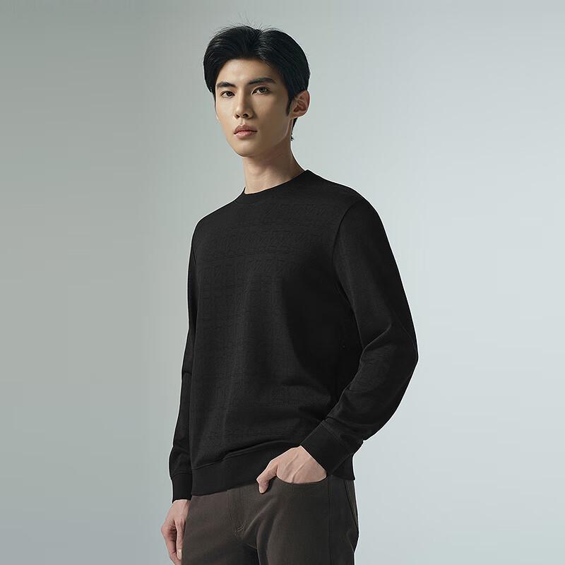 LILANZ Men's Jacquard Round Neck Lambswool Blend Sweatshirt