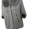OFTBUY 2024 Herbst Winter Echt Fuchs Waschbär Pelz Kragen Mantel Gestrickte Pullover Frauen Kurzarm Jacke Dicke Warme