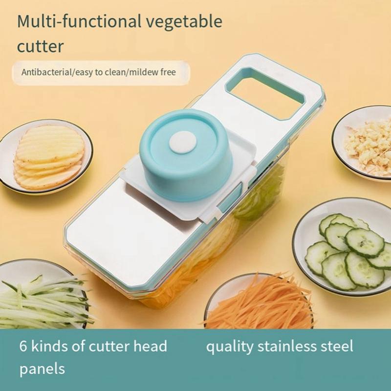 Premium Metal Safety Vegetable Slicer And Grater - Manual Multifunctional Tool For Potatoes, Carrots, Garlic