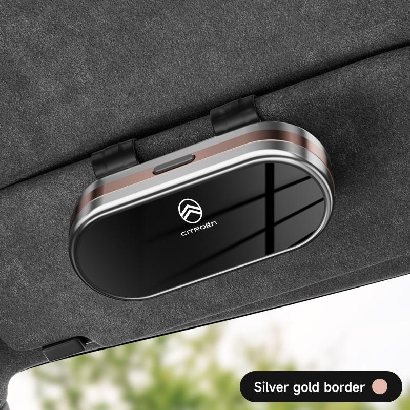 Car Sun Visor Glasses Clip Electroplated Metal Mirror Holder For Citroen C4 C3 C5 C5X e-C4 X e-C3 C-Elysee Berlingo C1 C6 C2 alb256