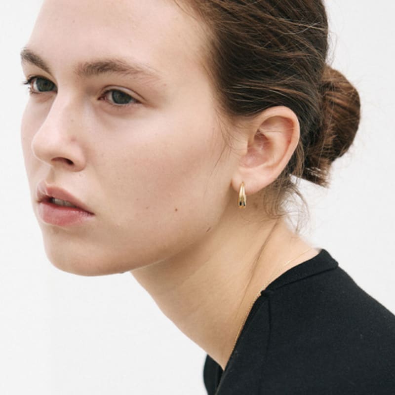 Poery Essential Double Hoops_Gold