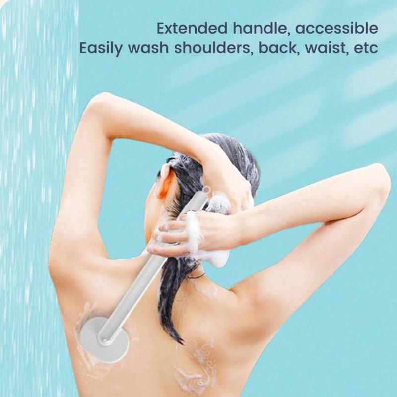 Long Handle Liquid Bath Brush Bathroom Body Brushes Back Body Bath Shower Sponge Exfoliating Scrub Massager Skin Cleaning Tools