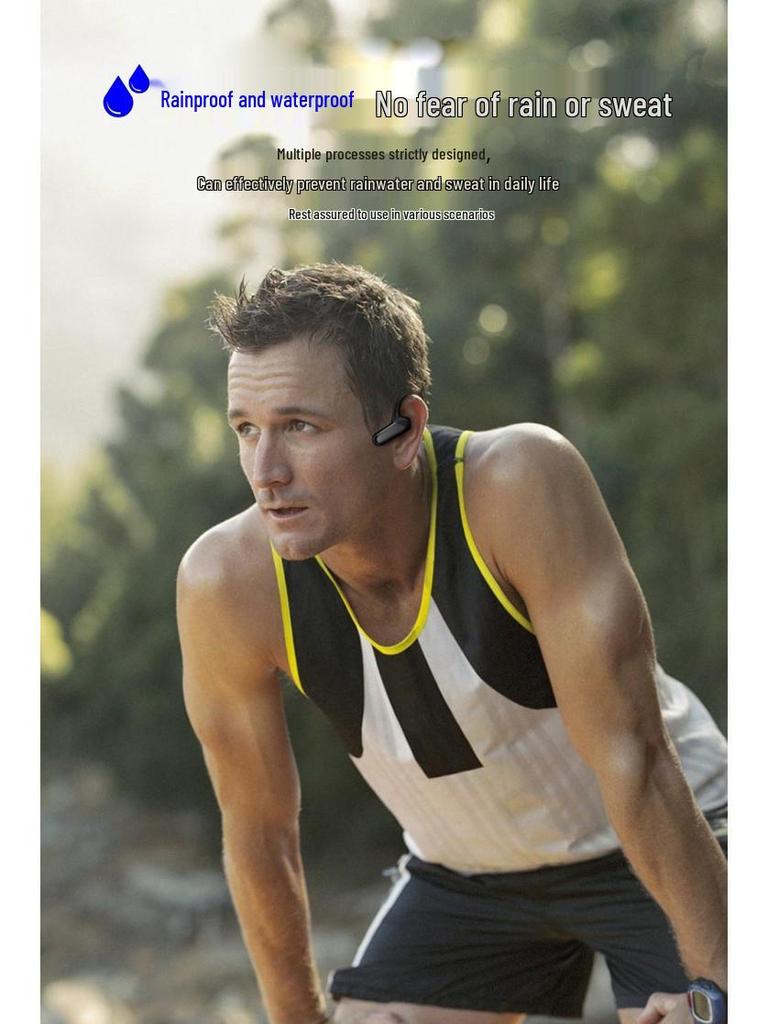 Bone Conduction Wireless Bluetooth Earbuds: Dual Ear, Ear Hook Design, Semi-In-Ear Sports Headphones for Running