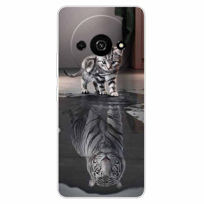 Clear Silicone Cover For Xiaomi Poco C61 Case Owl Lion TPU Printed Cover for Xiaomi Poco C61 C 61 Cases Luxury PocoC61 Phone Bag