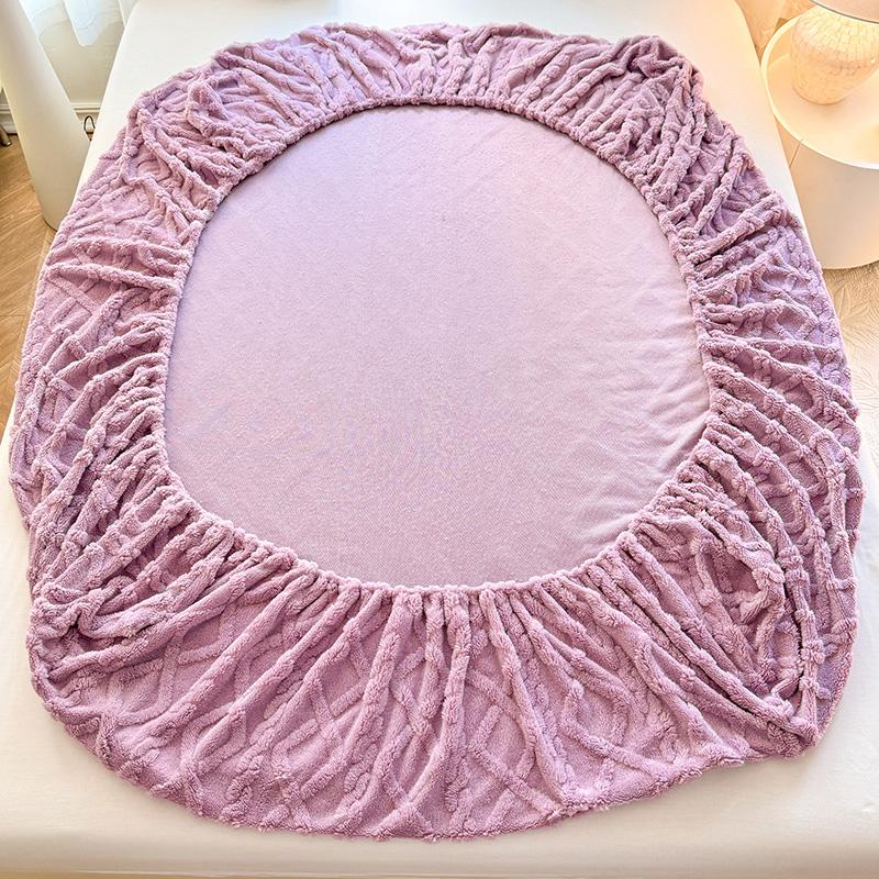 2025 New Solid Color Tafu Fleece Fitted Sheet Household Mattress Protective Cover Non-slip Single Piece No Pillowcase