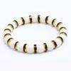 8mm White Porcelain Beads Rhinestone Bracelet: Trendy Unisex Wristband with Hand Rope