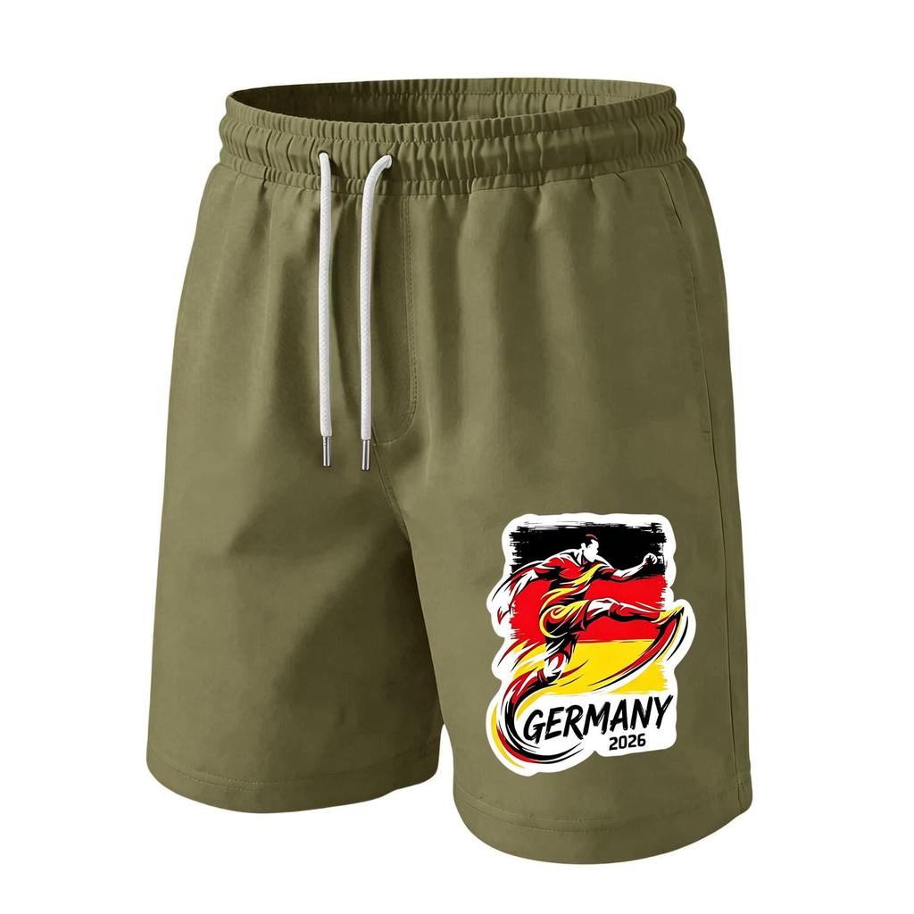 Men’s Casual Drawstring Waist Shorts with Germany 2026 Print Relaxed Fit Lightweight Breathable Athletic Lounge Wear
