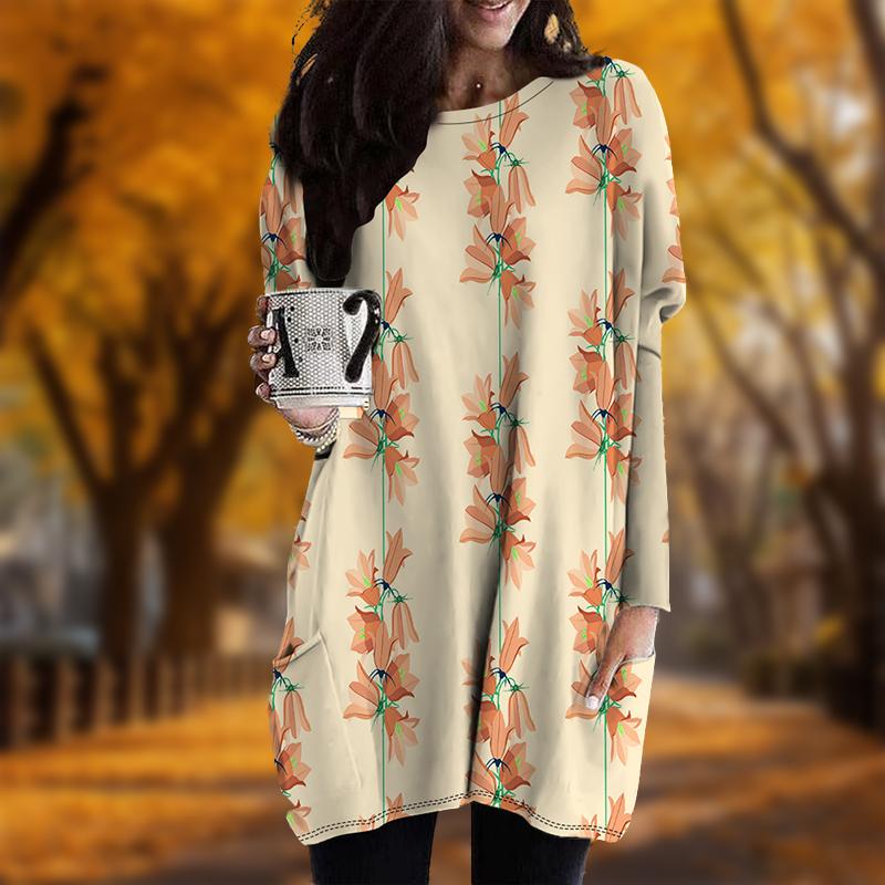 Новинка осени Простой принт в виде цветка-трубы Плюс — фото 5