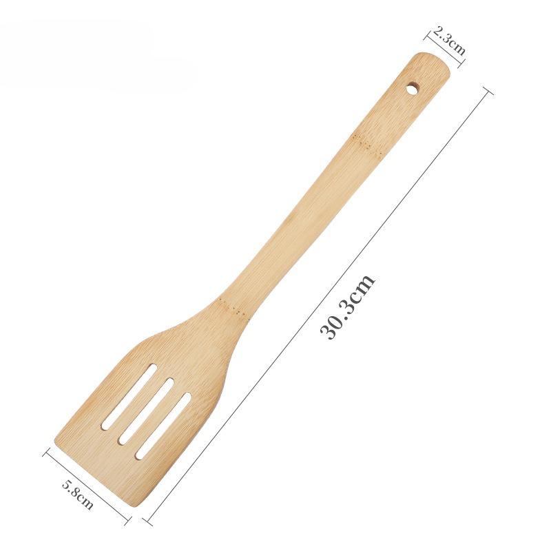 1 Pcs Bamboo Non Stick Frying Pan Spatula Rice Spoon Spatula High Temperature Resistant Cooking Tool Home Supplies