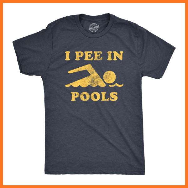 Mens I Pee In Pools T Shirt Funny Sarcastic Summer Swimmer Novelty Tee Unisex T-Shirt M