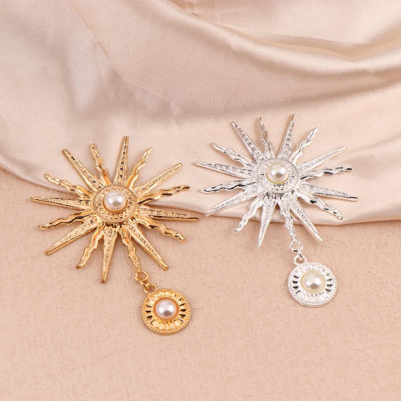 10Pcs Baroque Style Pearl Sunflower Pendant Jewelry Diy Wedding Clothing Bow Jewelry Decoration Accessories