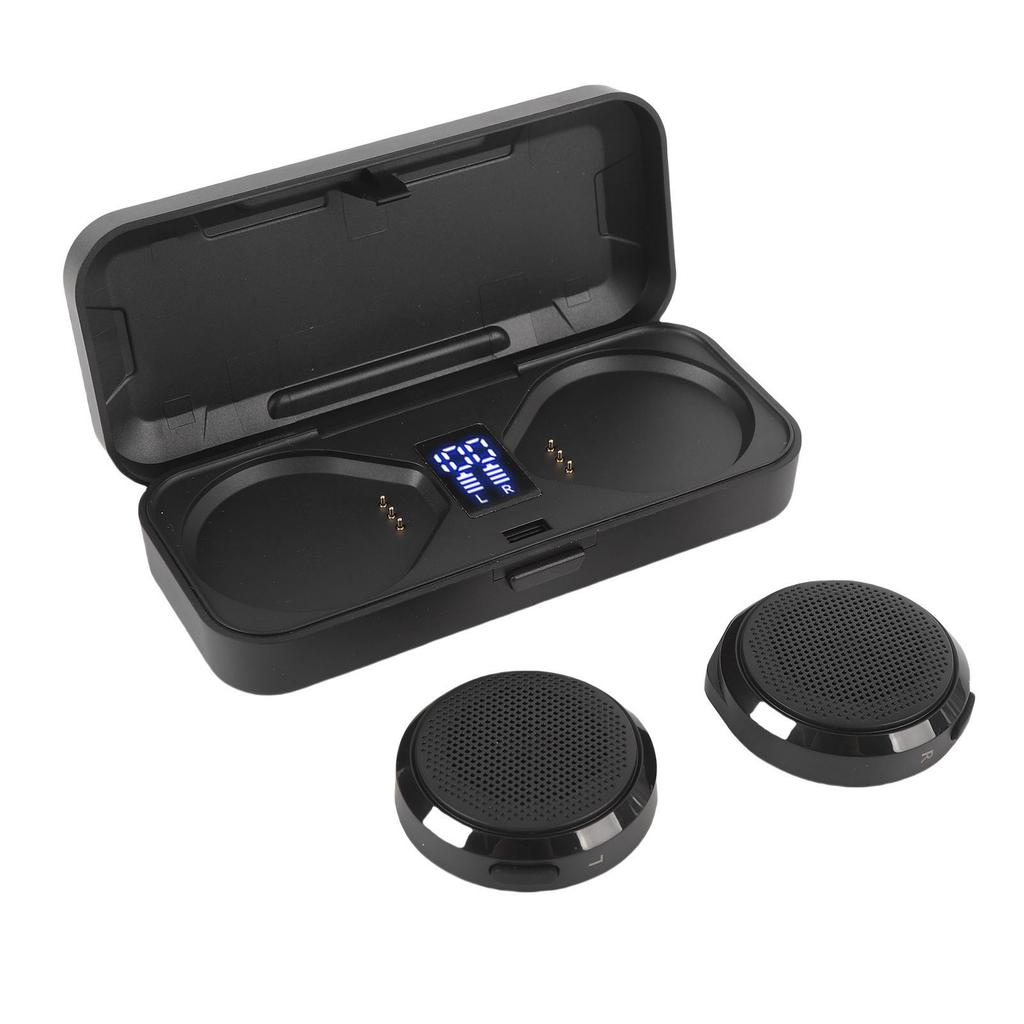 Motorcycle Bluetooth Headset with Charging Case Remote Control 50 Hours Battery Life Wireless Helmet Speaker for