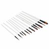 12 Pcs Painting Brush Set Pearl White Rod Watercolor Propene Drawing Tool(Filbert Tip)
