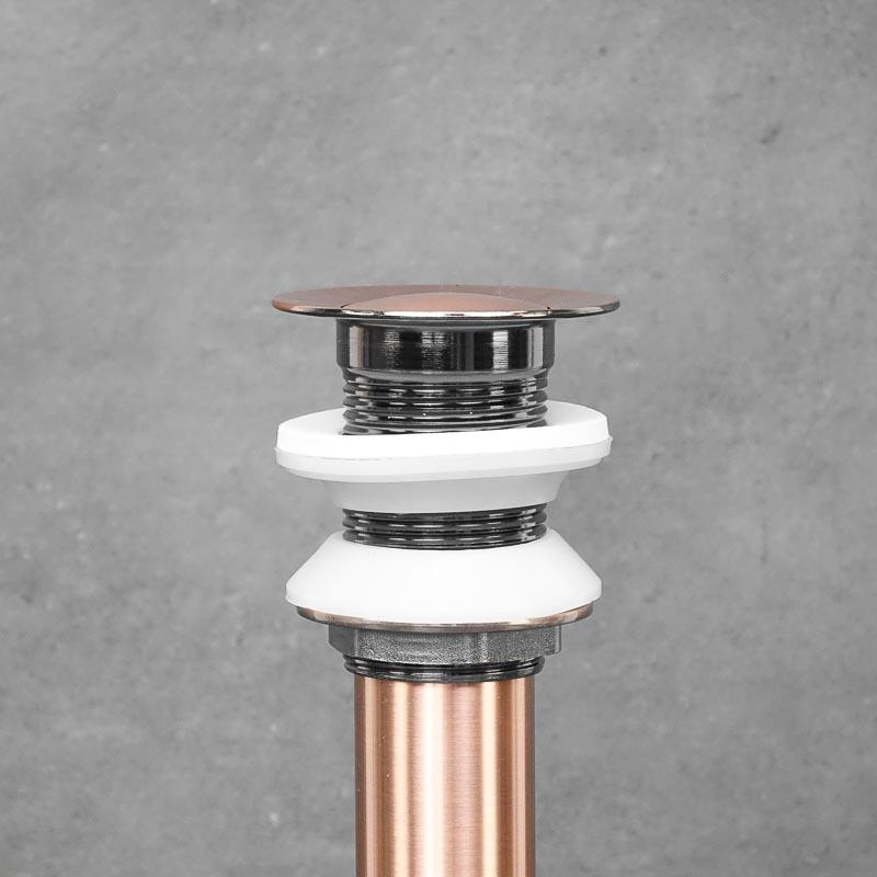 Washbasin Stopper with Overflow Rose Gold COPPER 1 19