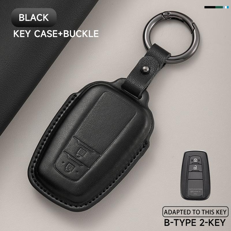 

Genuine Leather Car Key Case Cover Key Bag For Toyota Crown Hilux Prius Camry Corolla CHR C-HR RAV4 Land Protect Set Accessories
