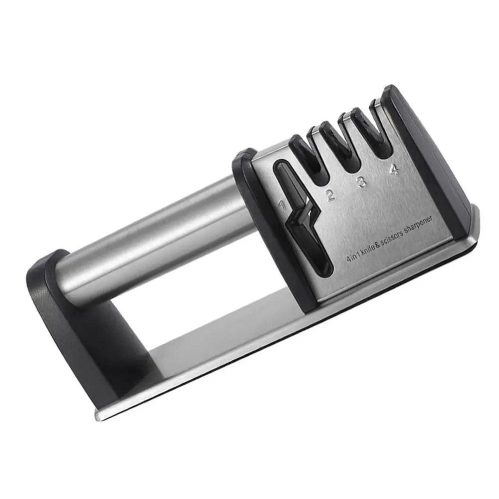 

4 Stages Knives Sharpener Zinc Zinc Alloy Steel Knives Whetstone Sharping Tool Sharpening Stone Garden 22cm