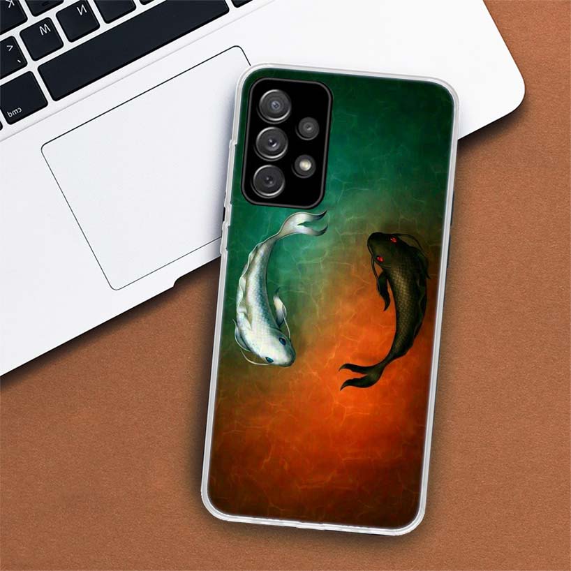 Japan Koi Fish Yin Yang Art Phone Case For Samsung Galaxy A51 A71 A50 A70 A40 A30 A20E A10 A41 A31 A21S A11 A01 A6 A8 + A7 A9 Pl