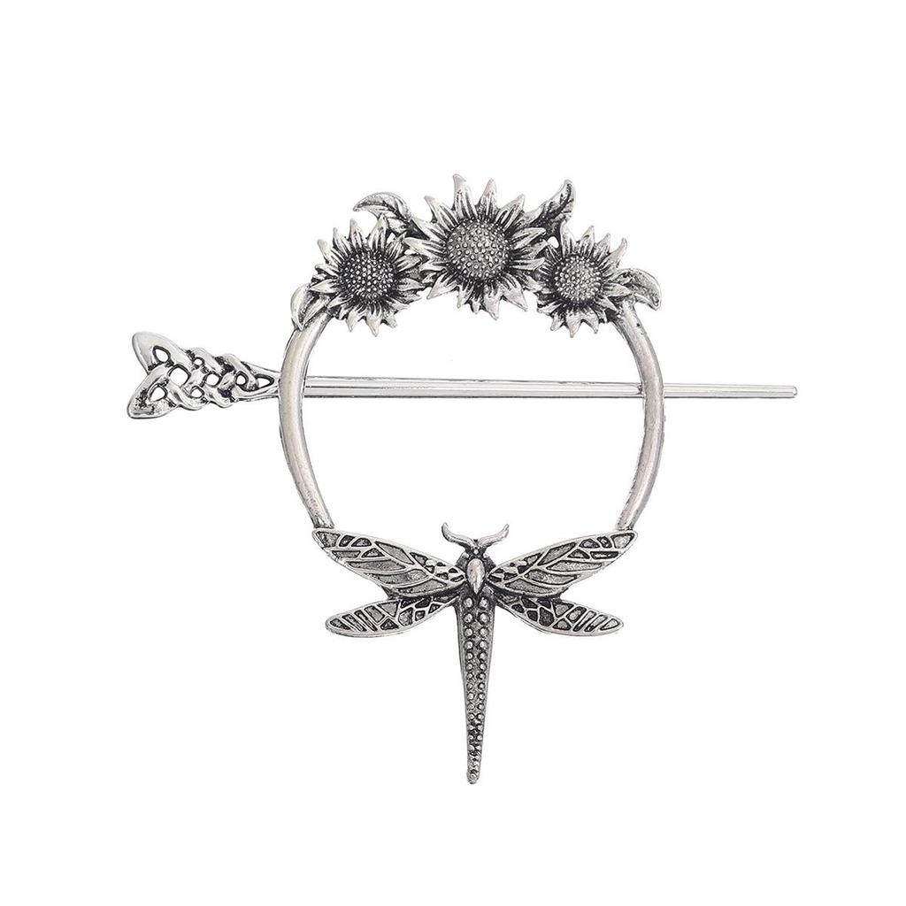 Viking Retro Sunflower Dragonfly Hairpin - Celtic Knot Hair Stick, Norwegian Style Party Accessory