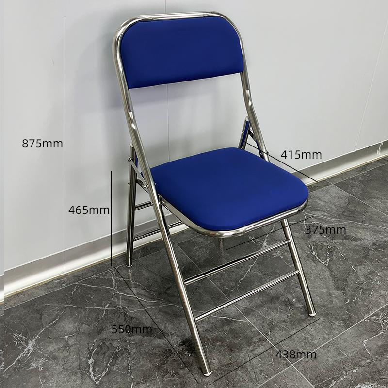 For 304 Stainless Steel Dining Chair Outdoor Heavy-Duty Folding Chair Industrial Backrest Seat Cafe Style Modern Furniture for H