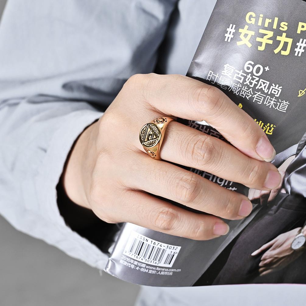 Gotischer Punk Auge des Horus Ring Vintage Herren Edelstahl Biker Schmuck Hiphop Rock Motorrad Zubehör