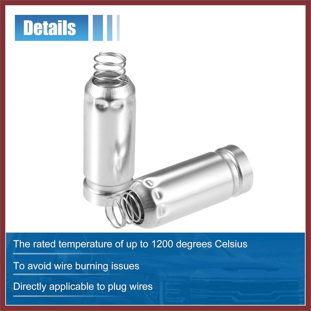 8 Pcs Spark Plug Wire Metal Heat Shield Set for Chevy 4.8L 5.3L 6.0L V8 Engine for GM LS/LT-Series 2004-2019 Ignition Spark Plug Wire Covers,