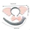 Animal Elephant Costume Accessories Hair Hoop Headwear Elastic Strap Ears Headband Bowtie Tail for