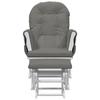 Rocking Chair with Footstool Gliding Dark Grey Fabric