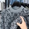 Maglione da Uomo a Girocollo in Lana Lavorato a Maglia Lusso Raffinato Lnlaid Ispessito Maglione Lusso Moda Morbido per il Lavoro Abbigliamento Maschile Top