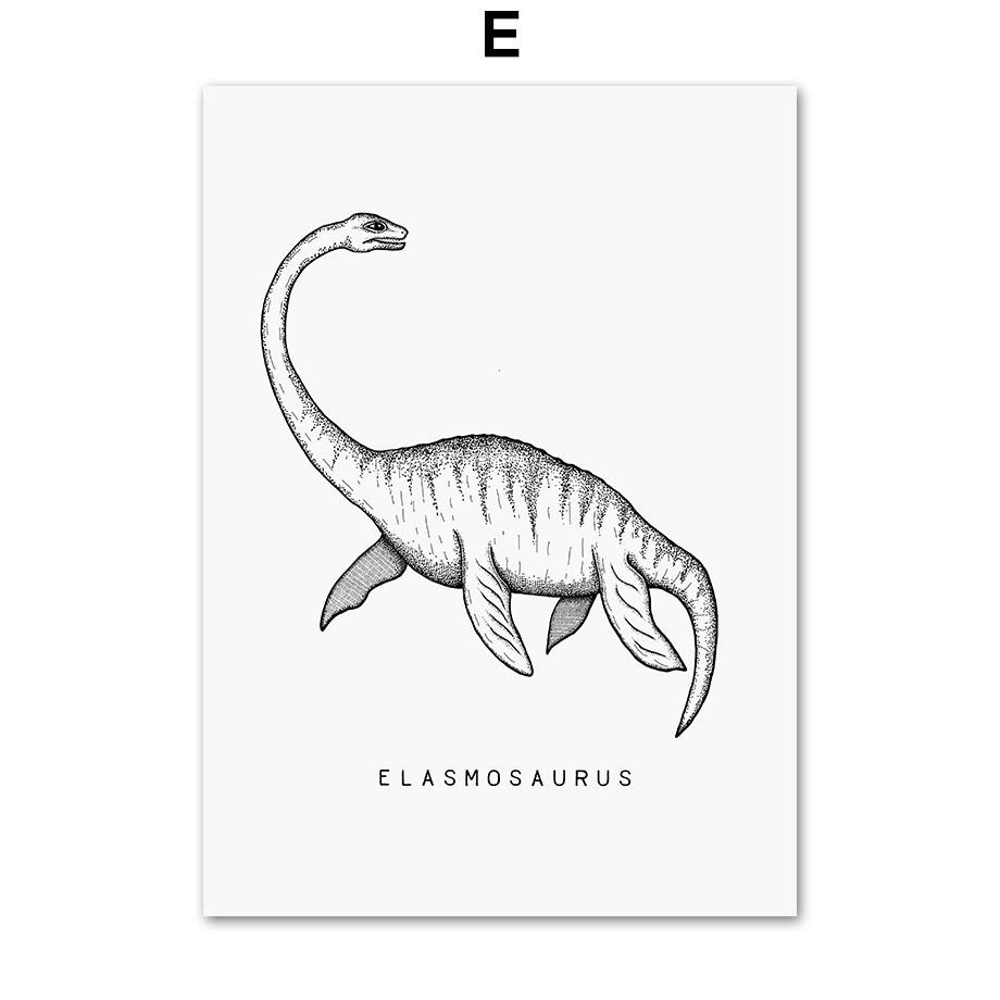 Retro Dinosaurier T-Rex Flugsaurier Triceratops Wandkunst Leinwandmalerei Nordische Poster und Drucke Bilder Baby Kinder Jungenzimmer Dekor