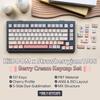 KiiBoom X Strawberry Jam 1986 Berry Cream Keycap 137 Keys PBT Custom Keycaps for Cherry Profile Mechanical Supports TKL Full Size Layout Set,