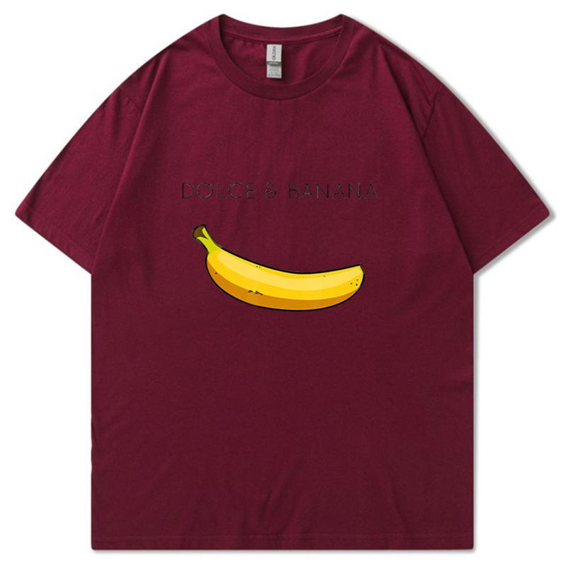 Summer Men's T-shirt High Quality 100% Cotton Funny Banana Printing Casual Loose O-neck Men Short Sleeve T-shirt Male Tees Tops