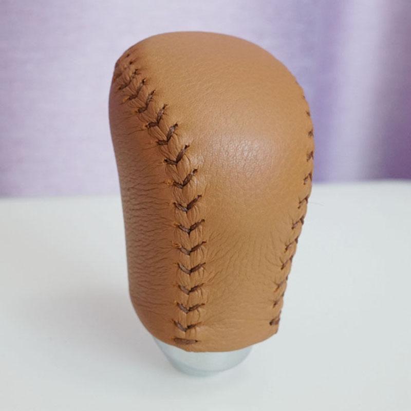 

New Real Leather Gear Shift Knob Cover For Toyota Crown Alphard Vellfire 2015 2016 2017 2018 Gear Ball Protector коричневий
