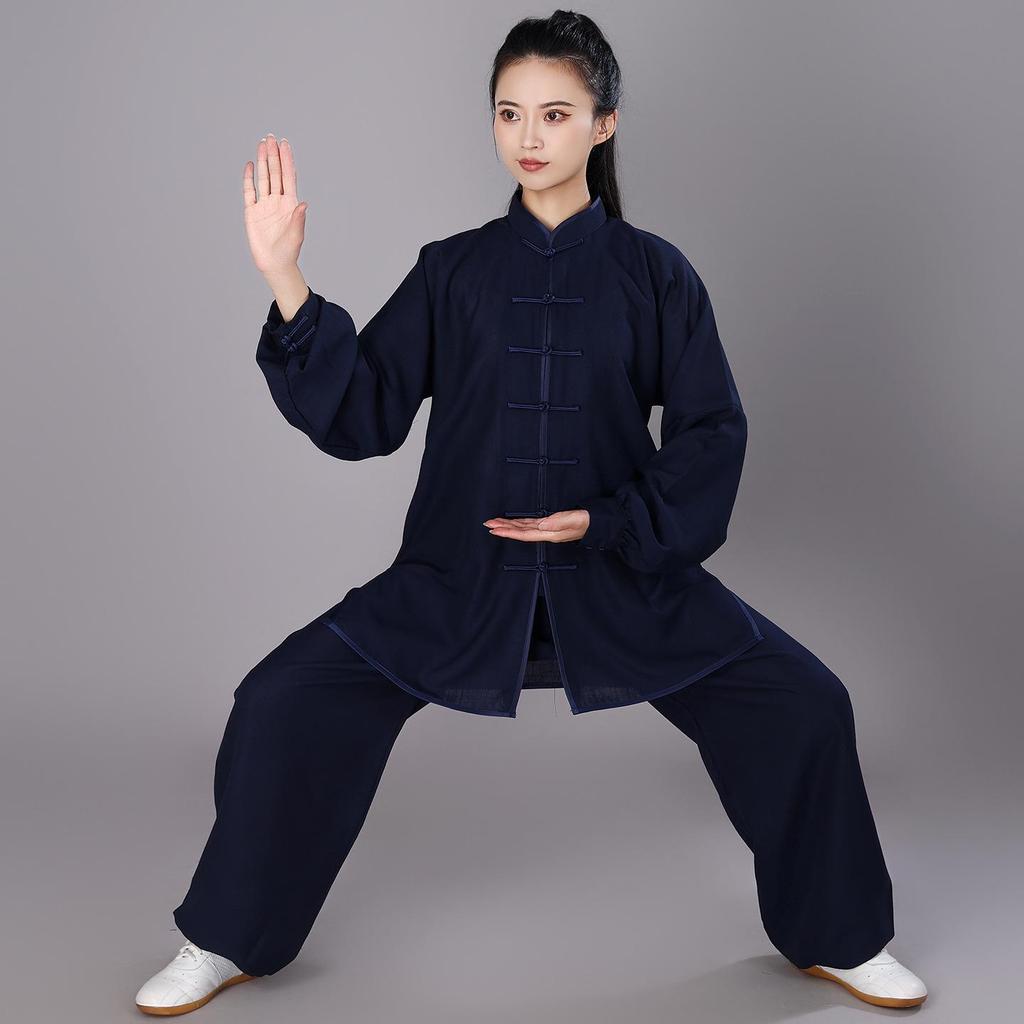 Tai Chi Anzug für Damen: Bestickte Frühjahrs-Herbst Performance & Trainingskleidung, Neuer Chinesischer Langer Mittellanger Stil