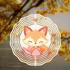 Fox and Lotus Heart Design Metal Wind Chime with 360 Rotating Hook for Garden Balcony Patio Indoor Outdoor Decor No Electricity Needed