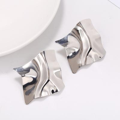 Metal Drop Earrings Irregular Pendants Earrings Twisted Geometric Personality Earrings For Women