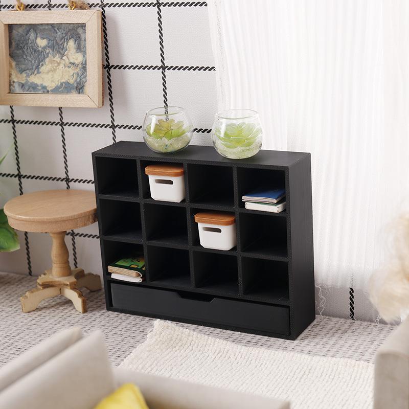 Armadietto di Stoccaggio Simulazione Casa delle Bambole Espositore Modello Arredamento Miniatura Casa delle Bambole Accessori Casa delle Bambole
