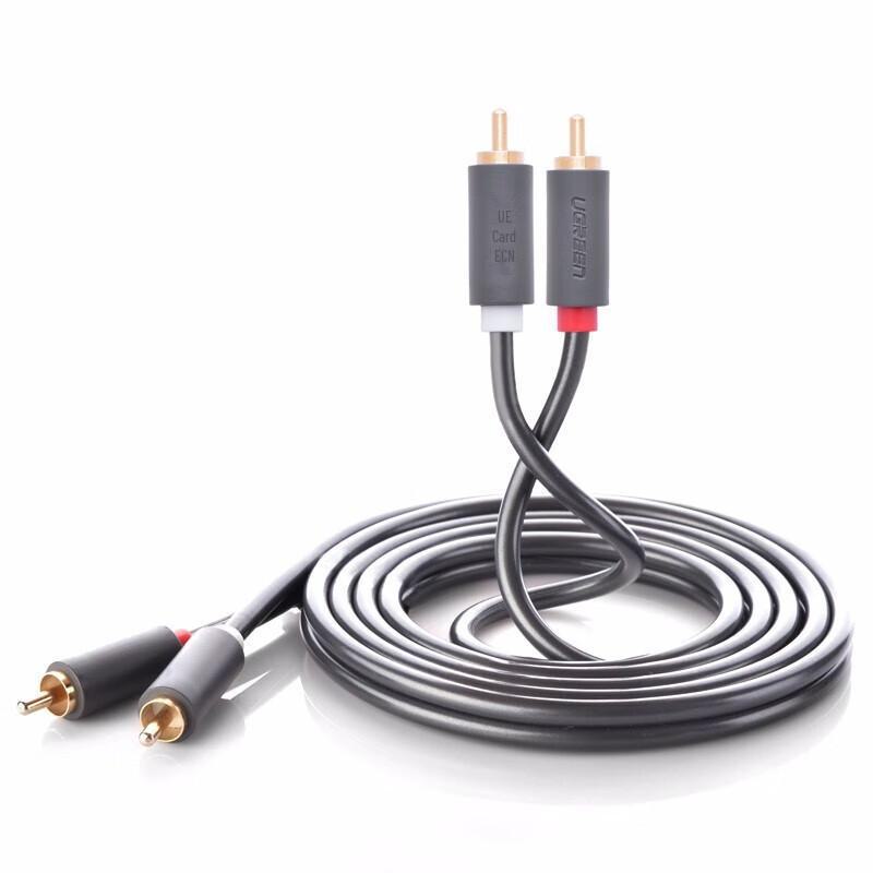 Greenlink Dual Lotus Head 2RCA Male-to-Male Audio Cable - Red and White AV Signal Line