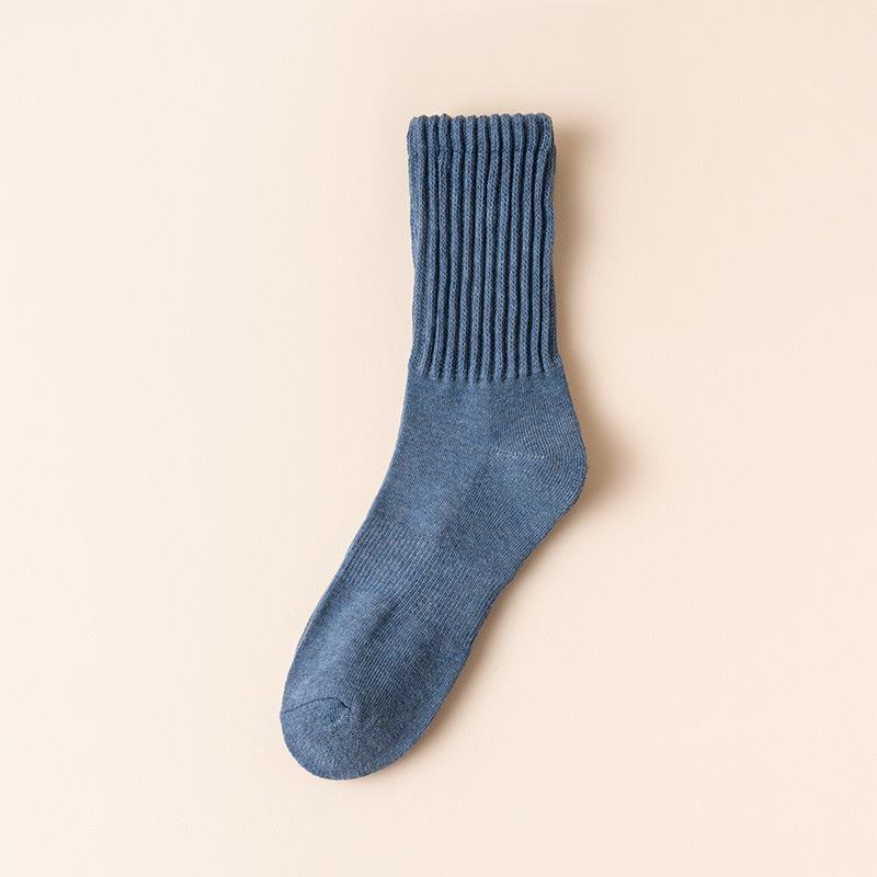 Herren Herbst und Winter Dick Warm Wolle Ring Reine Farbe Schweißabsorption Verschleißfest Locker In Lange Socken