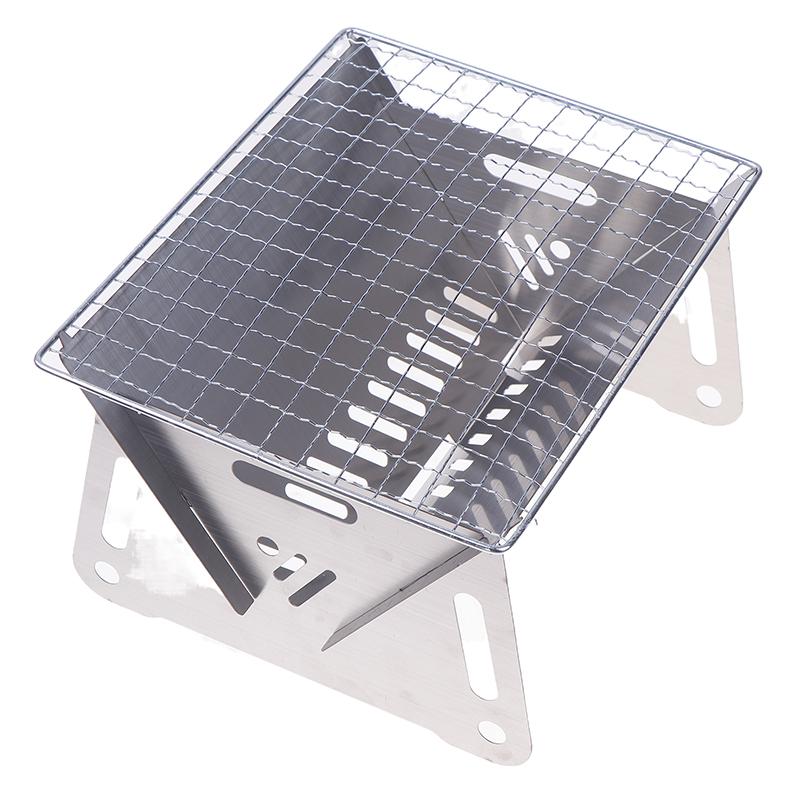 Churrasqueira dobrável multifuncional portátil, grelha para churrasco, aquecimento, fogões, camping, forno, aço inoxidável, fogão a lenha